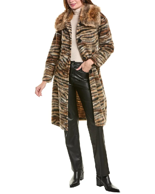 La Fiorentina Animal Print Wool Coat