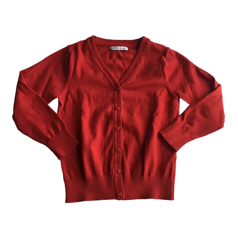 Red School V-neck Cardigan