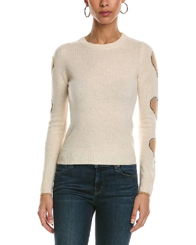 Brodie Cashmere Pixel Heart Cashmere Sweater