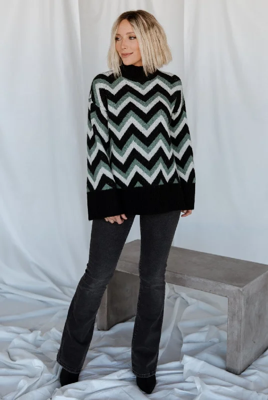 Ricks Sweater | Black + Green Multi