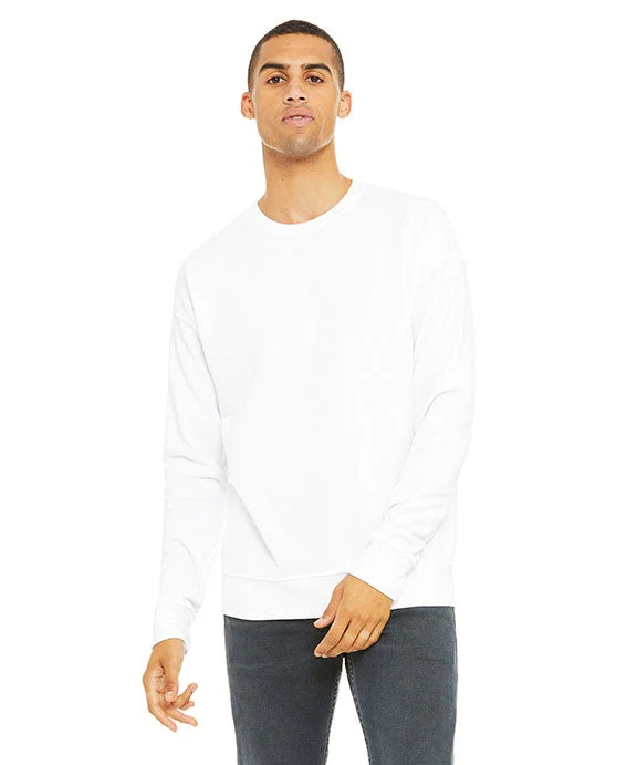 3945 - Bella + Canvas Unisex Drop Shoulder Fleece Sweatshirt | White