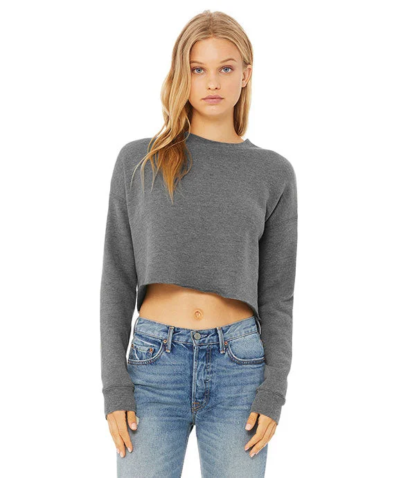 B7503 - Bella + Canvas Ladies Cropped Fleece Crewneck Sweatshirt | Deep Heather