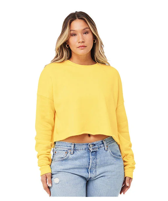 B7503 - Bella + Canvas Ladies Cropped Fleece Crewneck Sweatshirt | Yellow