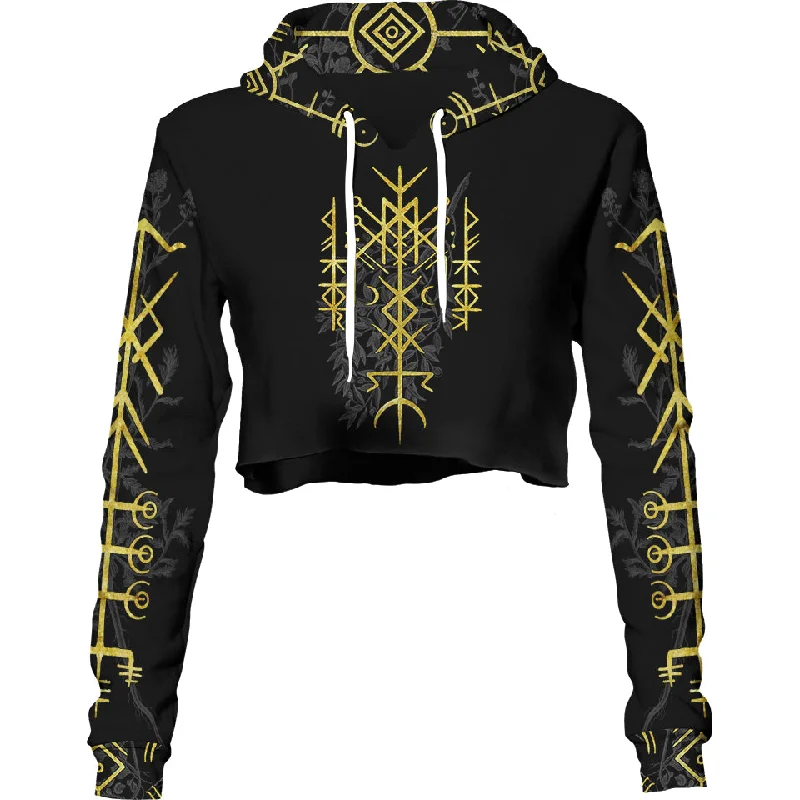 Runes of Destiny Crop Hoodie