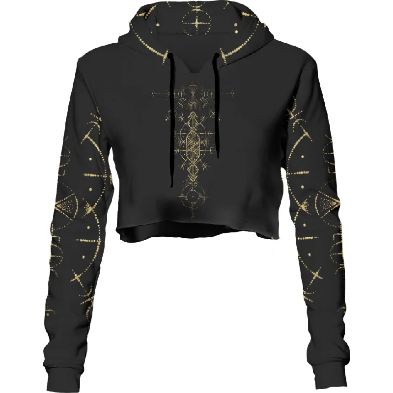 Runes of Thor Crop Hoodie