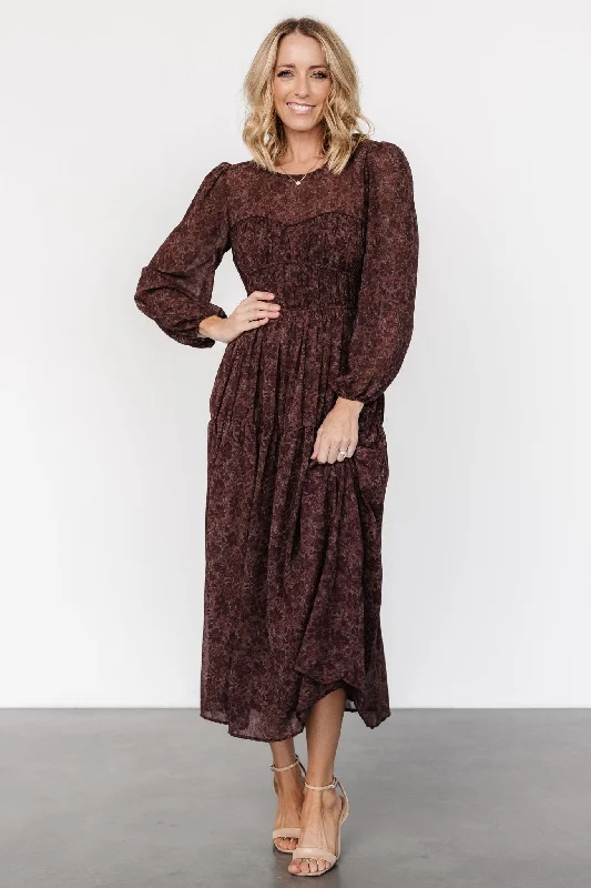 Madelyn Maxi Dress | Brown Floral