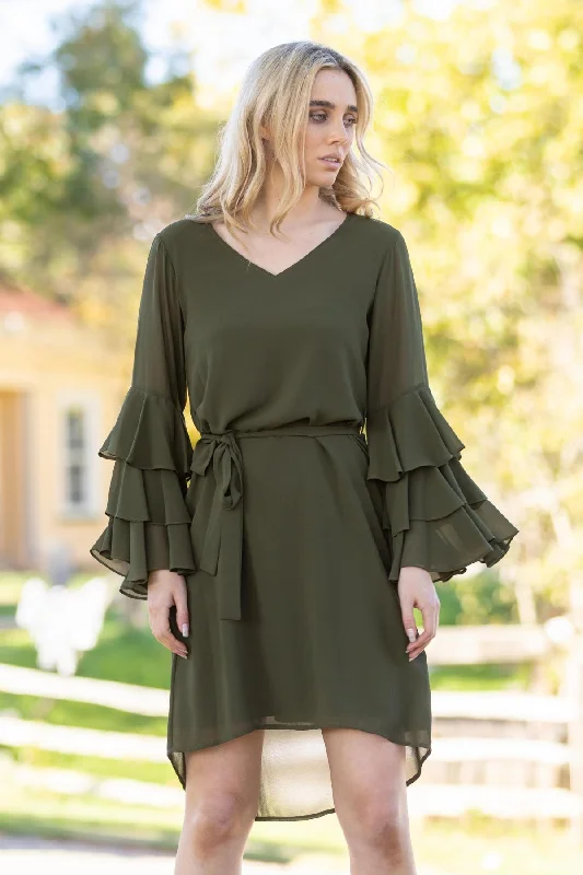 Perla Shift Dress Khaki