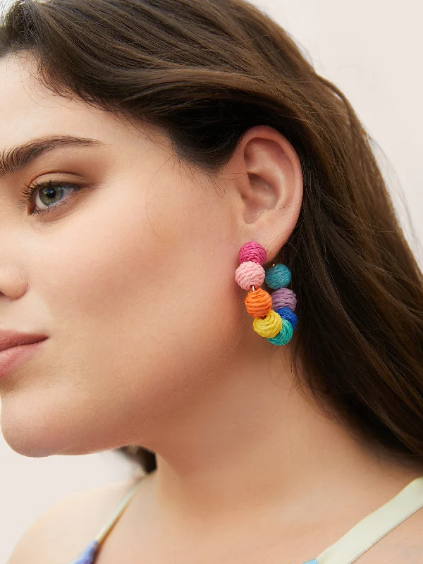 Colored Ball Hoop Earrings