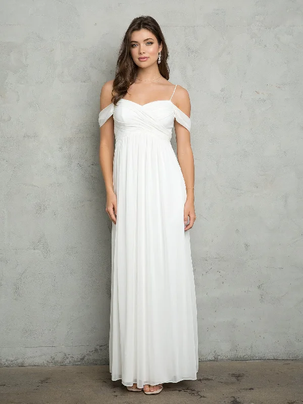 Eva Fashion 3494 Long Simple A Line Wedding Dress