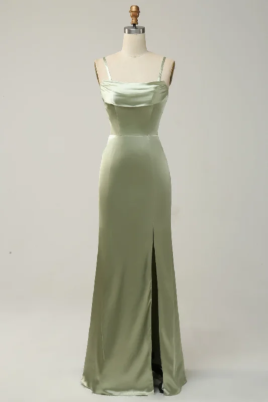 Green Mermaid Covertible Wear Long Bridesmaid Dress