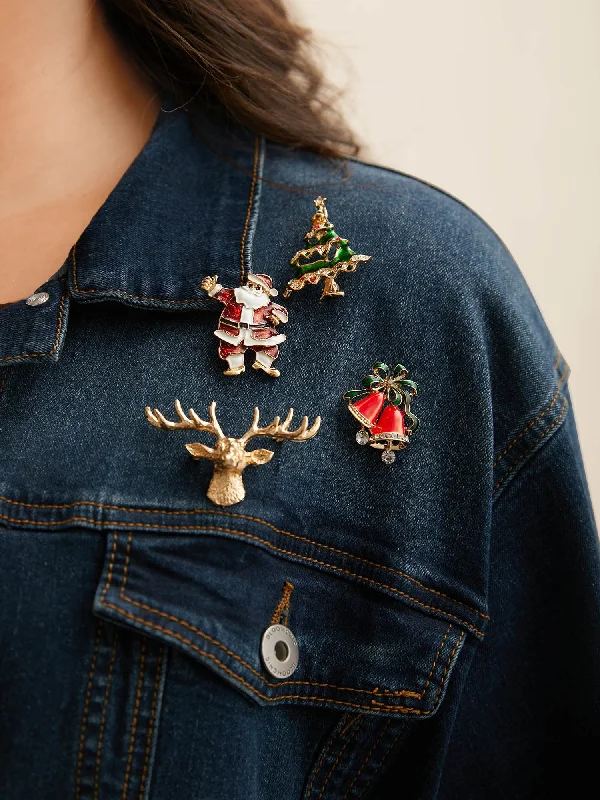 Holiday Everything Zircon Brooch Set