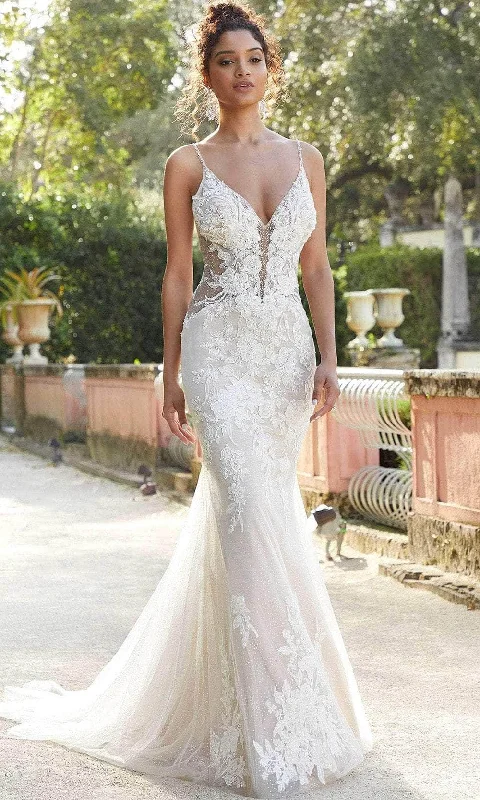 Mori Lee Bridal 2467 - Illusion Deep V-Neck Bridal Dress