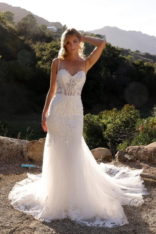 Nox Anabel JE1014L Long Applique Bridal Mermaid Wedding Dress