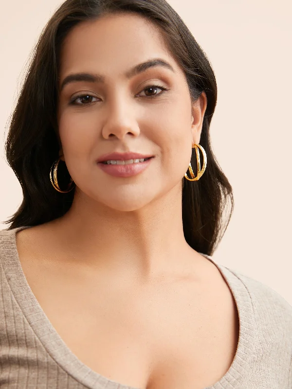 Twisted Gold Hoop Earrings